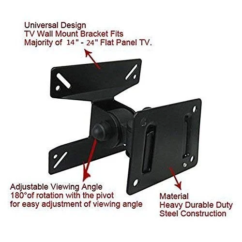 Maxicom M-37 Tv Stand Wall Mount Stand For 14" To 25", 180 Degree Rotation Led Bracket Power Revolving Tv Stand (black) - Image 5