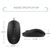 HP M10 Wired USB Mouse with 3 Buttons High Definition 1000DPI Optical Tracking and Ambidextrous Design - Image 2