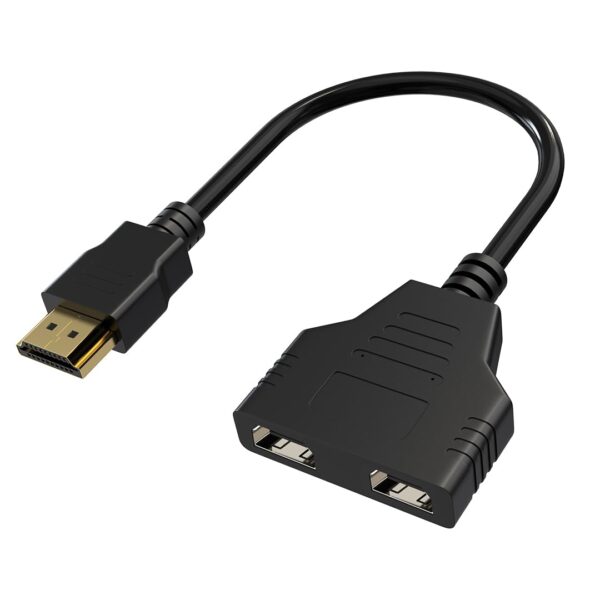 HDMI Cable Splitter - 1 in 2 Out HDMI Splitter Adapter Cable for HD, LED, LCD, TV - Support Two TVs at The Same Time