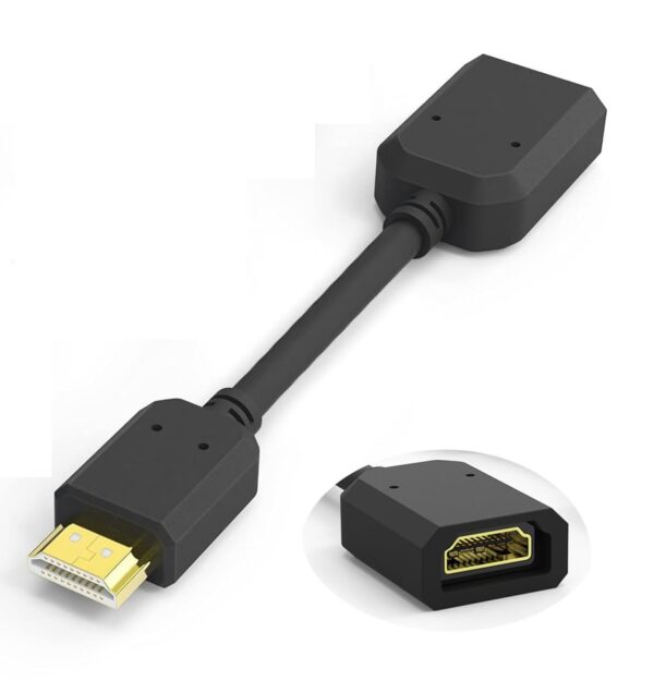 HDMI Male to Female Extension Cable HDMI Extender for fire tv Stick, Laptop/PC, LCD/LED TV, Xbox, PS3/PS4- Black (30cm)