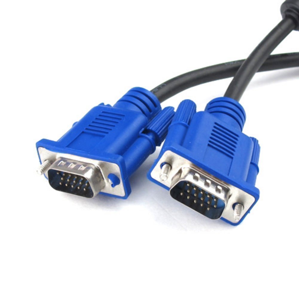 VGA Cable Male to Male  1.5 Meter, Support Monitor/PC/LCD/LED, Plasma, Projector, TFT (Blue)