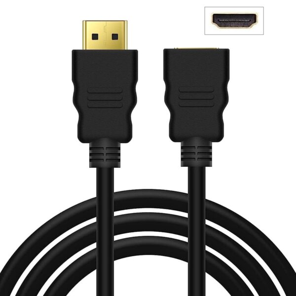 HDMI 1.5mtr Male to Female Extension Cable With  High Speed Gold Plated