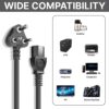 Computer Power Cable 3mtr for Desktops PC and Printers/Monitor SMPS  Black - Image 2