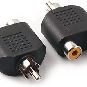 RCA Y Splitters Adapter 1 Male to 2 Female Plug Av Audio Video Cable Converter (PACK OF 3)