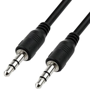 Aux Cable, 3.5mm Male to Male Stereo Aux Cord Compatible with Headphone, MobilePhone, Car Stereo, Home Theatre & More (Black, Pack of 1, 1.5 Meter)
