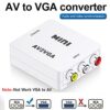 AV to VGA Video Converter Mini AV2VGA Box AV RCA CVBS to VGA Video Converter Audio Converter 3.5mm for PC HDTV-EPL-657VC. - Image 5