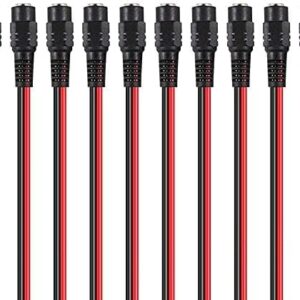 Female DC Power Extension Cable Wire 12V 2.1mm / 5.5mm Socket to Bare End Jack Pigtails Connector Cord For CCTV Security Camera, IP Camera, DVR Standalone, LED Strip, Surveillance