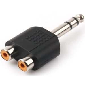 6.35mm Male to 2 RCA Female Audio Stereo Interconnect Audio Adapter
