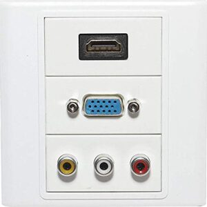 Multimedia Wall Socket Face Plate for HDMI VGA 3RCA for Home and Office