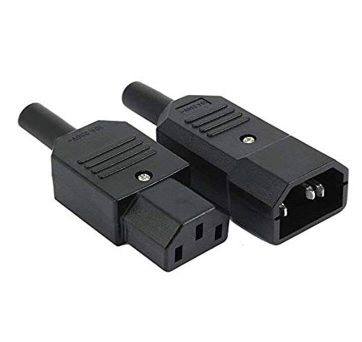 IEC320 C14 Male + C13 Female Inline Adapter Plug Power Socket Connectors 3 Pins Terminals Panel Mount,AC 250V 10A