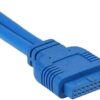 USB 3.0 Front Panel Hub 2 Port Expansion Bay 20 Pin to USB3.0 60cm Bracket Adapter Cable for PC Desktop 2.5" Floppy Bay (VB-07) Gold - Image 2