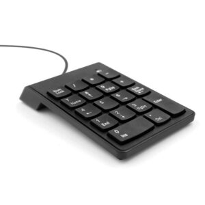 USB Numeric Keypad Portable Slim Mini Number Pad for Laptop Desktop Computer PC, Full Size 18 Key, Big Print Letters - Black