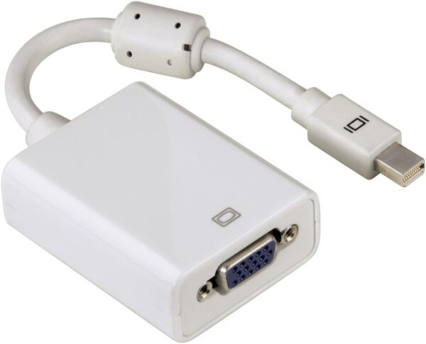 Mini DisplayPort to VGA Adapter (Mini DP Connector to VGA Socket, Perfect for Macbook Air/Macbook Pro/Mac Pro/Mac Mini) White