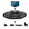 3-Way Audio Video AV RCA Switch Selector Box Splitter+3 Way RCA Cable for Xbox XBOX360 DVD PS Black - Image 2