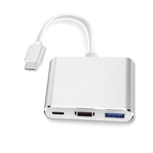 3-in-1 USB Type C to HDMI Adapter 4K@30Hz, 100W PD Fast Charging Port, USB A 3.0 @5Gbps Speed, MultiPort HUB for MacBook Pro Air, Windows, Laptop, Tablet, Smartphone & All Type C Devices