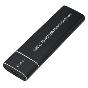 10Gbps SSD Enclosure | M.2 NVMe Enclosure USB 3.1 Type-C | Aluminum External Enclosure for 2230/2242/2260/2280 M & B+M Key SSD – Tool-Free Portable Adapter for Laptop, PC, Android