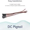 Female DC Power Extension Cable Wire 12V 2.1mm / 5.5mm Socket to Bare End Jack Pigtails Connector Cord For CCTV Security Camera, IP Camera, DVR Standalone, LED Strip, Surveillance - Image 2