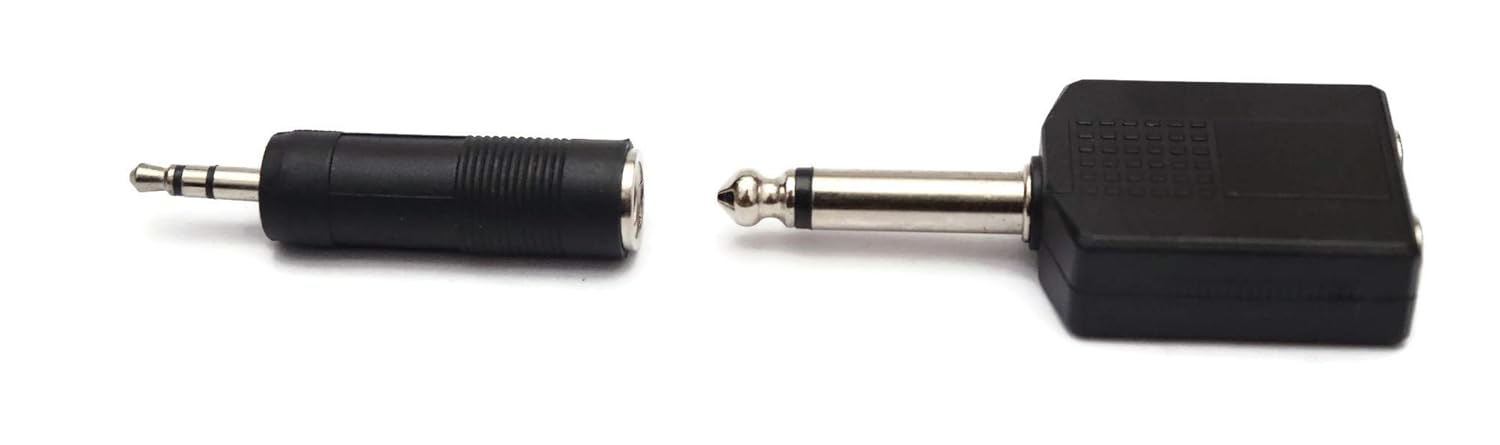 3.5MM MALE TO 6.3MM FEMALE 6.35mm Male to 6.35mm DUAL Female Stereo Headphone Audio Connector - Image 3