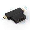 2 in 1 Mini HDMI and Micro HDMI Male to HDMI Female Adapter Support Raspberry Pi, Camera, Camcorder, DSLR, Video Card etc - Image 2
