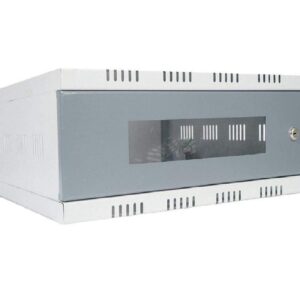 2U Rack CCTV DVR Rack/Server/NVR/Network Protector Rack Transparent Glass Door with 3 Power Socket Plug Cabinet Box Metal