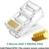 RJ45 Cat6 Pass-Through Connector RJ45 Ends, Cat5, Cat5e, Cat6 8P8C RJ45 Connector, Ethernet Cable Crimp Connectors UTP Network Plug Solid Wire and Standard Cable, LAN Crimp - Image 3