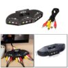 3-Way Audio Video AV RCA Switch Selector Box Splitter+3 Way RCA Cable for Xbox XBOX360 DVD PS Black - Image 5