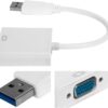 USB3.0 to VGA Converter 5Gbps HD 1080P Adapter Cable 15Pin Female, Supports Multi Display Solutions, No External Power Supply, for PC laptops, Desktops, Monitors. (White) - Image 2