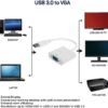 USB3.0 to VGA Converter 5Gbps HD 1080P Adapter Cable 15Pin Female, Supports Multi Display Solutions, No External Power Supply, for PC laptops, Desktops, Monitors. (White) - Image 4