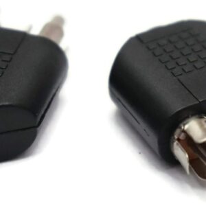 2 X RCA MALE TO 3.5MM FEMALE 6.35mm Male to 6.35mm DUAL Female Stereo Headphone Audio Connector