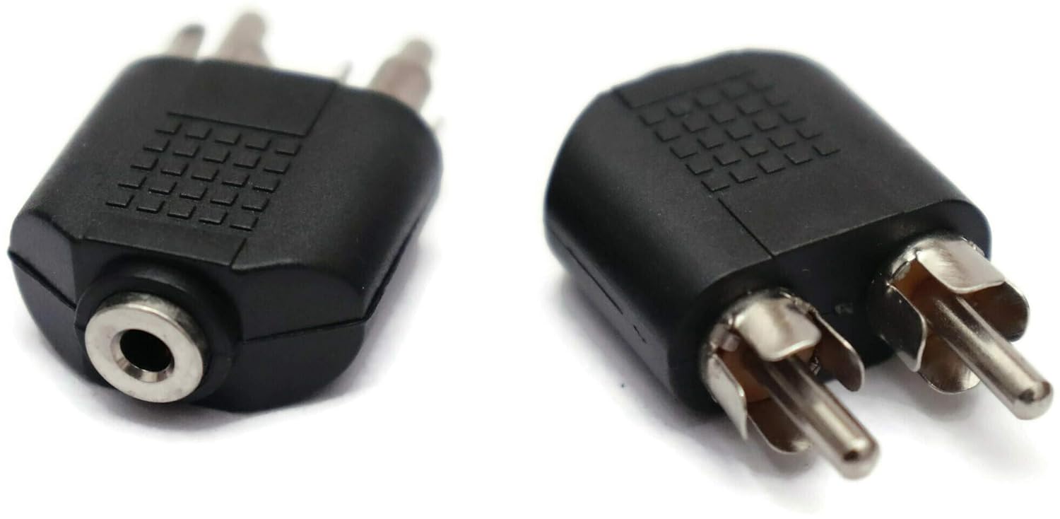 2 X RCA MALE TO 3.5MM FEMALE 6.35mm Male to 6.35mm DUAL Female Stereo Headphone Audio Connector