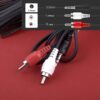 3.5mm Jack Stereo Audio Male to 2 RCA Male Cable AV Audio Video Cable TV-Out Cable Speaker Amplifier Connect RCA Audio Video TRS 3-Pole Male Plug to Dual RCA Male-1.5M, BLACK - Image 3