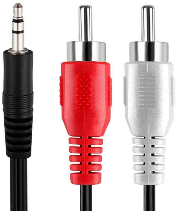 3.5mm Jack Stereo Audio Male to 2 RCA Male Cable AV Audio Video Cable TV-Out Cable Speaker Amplifier Connect RCA Audio Video TRS 3-Pole Male Plug to Dual RCA Male-1.5M, BLACK