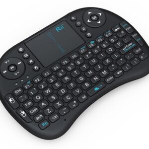 Mini Bluetooth Keyboard with Touchpad, Backlit, Rechargeable Wireless Keyboard for PC, Android, iOS, Windows, Laptop, HTPC, Gaming, Portable & Compact