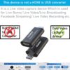 Video HDMI Capture Card, Tobo 1080P 4K HDMI to USB 2.0 Cam Link Audio Capture Card Device Record to DSLR Camcorder Action Cam, Live Streaming, Teaching, Video Conference-(TD-813HVC-002) - Image 6