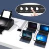 Printer Sharing USB Switch 4 Ports USB 2.0 Selector Switch Box for 4 PC Share 1 USB Device Printer PC Computer Scanner Printers-Black - Image 3