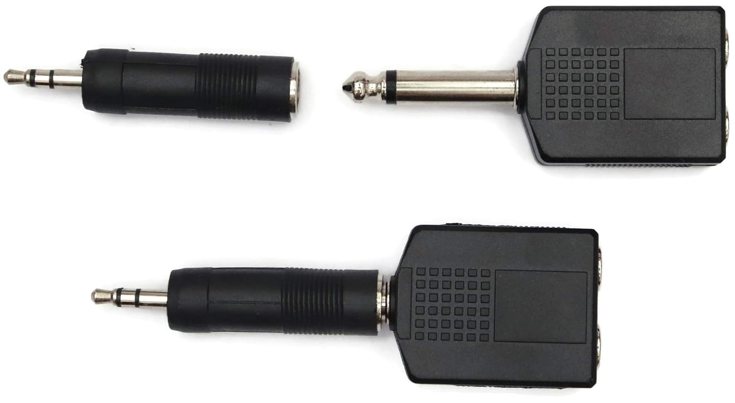 3.5MM MALE TO 6.3MM FEMALE 6.35mm Male to 6.35mm DUAL Female Stereo Headphone Audio Connector - Image 4