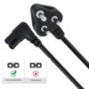 1.5 Meter 2-Pin Universal AC Laptop Power Cable Cord 2 Pin Plug - L Shape Adapter Charger Laptop/Camera/Printer - Image 2