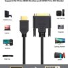 HDMI to DVI Cable, 0.15 m Bi-Directional HDMI Female to DVI (24+1) Male Adapter Cable, HDMI DVI Conveter, Support 1080P, 3D, Gold-Plated, 0.5 Ft/Black - Image 2