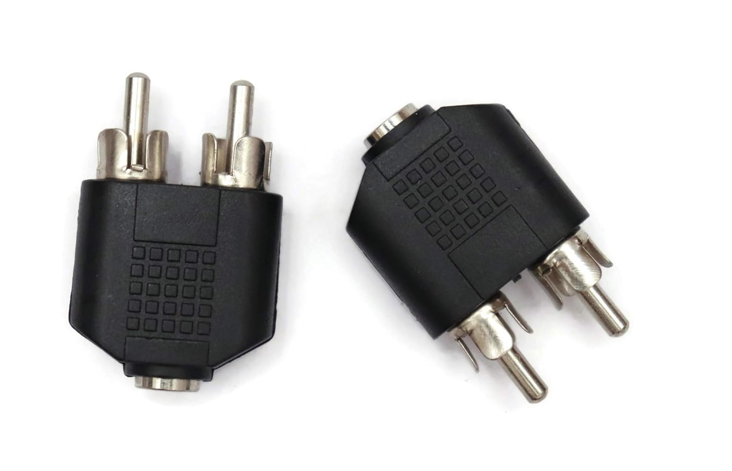 2 X RCA MALE TO 3.5MM FEMALE 6.35mm Male to 6.35mm DUAL Female Stereo Headphone Audio Connector - Image 3
