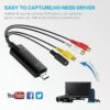 Capture Card, USB Video Capture Card Device, Audio Video Converter Grabber for RCA to USB-Convert VHS Mini DV VCR Hi8 DVD to Digital, for PC TV Tape Player Camcorder - Image 4