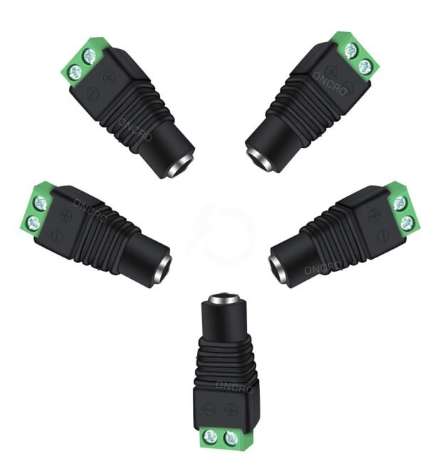 Female DC Connector, 5.5mm x 2.1mm, 12V CCTV Adaptor Barrel Connectors Plug for Camera DVR Security System