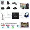Audio Video HDMI Capture Card with Loop Out, USB 2.0 4K HD 1080P 60FPS HDMI Video Game Capture Card for Live Streaming for PS3/ PS4 /Xbox One/DSLR/Camcorders/Action Cam - Image 3
