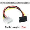 SATA Power Cable, 15 Pin SATA to 4 Pin Molex Power Adapter Cable Cord for SATA Hard Drives and CD ROM Drives Multicolor - Image 2