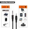 1.5 Mtr Mono 6.35 mm 1/4-inches P38 Male to EP 3.5 mm Stereo Audio Jack Amplifier Guitar Cable, Black - Image 2