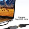 HDMI to DVI Cable, 0.15 m Bi-Directional HDMI Female to DVI (24+1) Male Adapter Cable, HDMI DVI Conveter, Support 1080P, 3D, Gold-Plated, 0.5 Ft/Black - Image 3