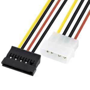 SATA Power Cable, 15 Pin SATA to 4 Pin Molex Power Adapter Cable Cord for SATA Hard Drives and CD ROM Drives Multicolor