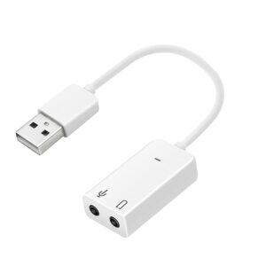 USB External Sound Card 7.1 Channel for Laptop, PC | USB to 3.5mm Jack for Headphone and Microphone Stereo Experience (White)