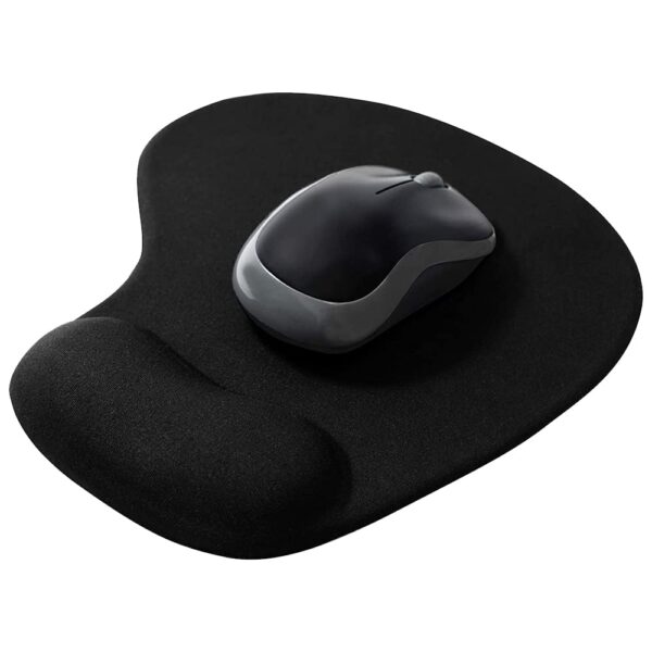 Mouse Pad, Ergonomic Mouse Pad with Comfortable Gel Wrist Rest Support and Lycra Cloth, Non-Slip PU Base for Easy Typing Pain Relief, Durable and Washable, Classic