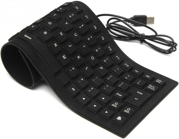 Silicone Keyboard USB Wired Waterproof Flexible Folding Key Board for PC Desktop Laptop and Portable