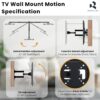 Wall Mount Stand for 14–42 Inch LED TV, LCD, Monitor | Universal Adjustable Movable Rotatable Swivel TV Wall Bracket | Heavy Duty Space-Saving Stand - Image 3